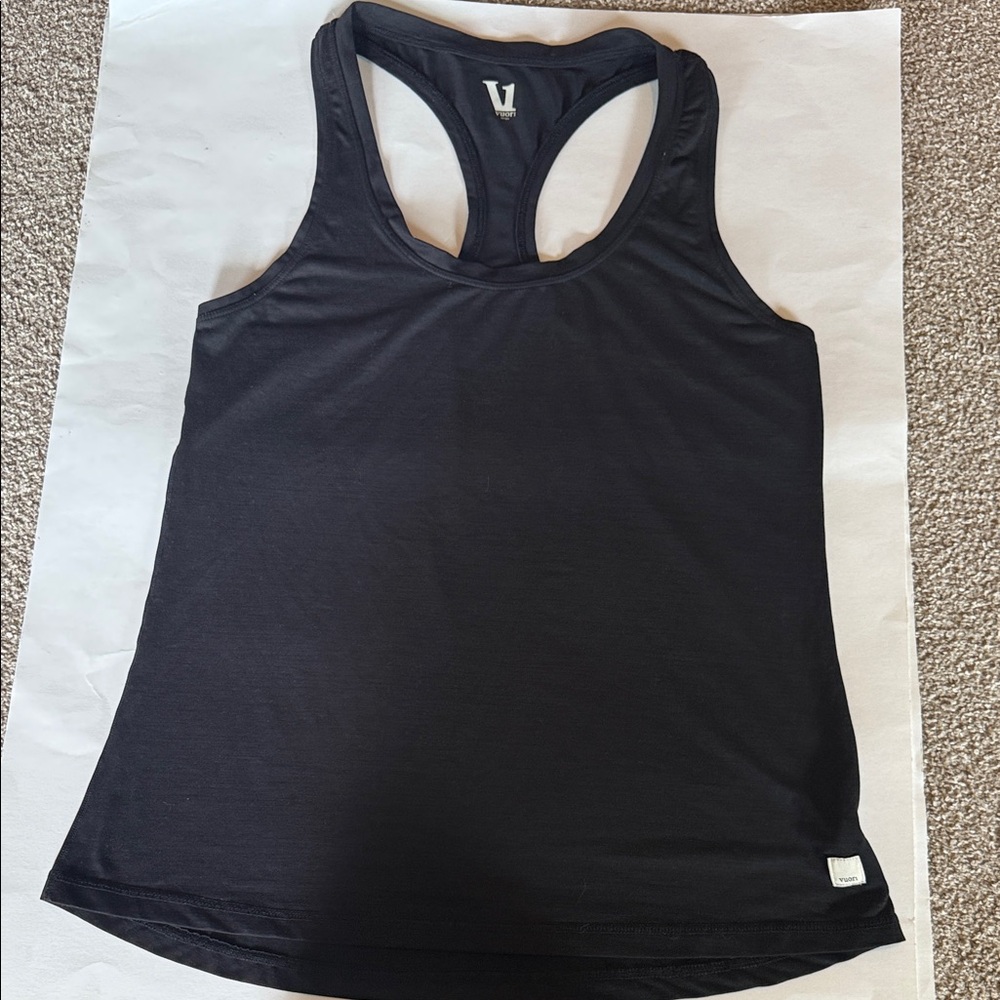 Vuori Black Tank Top with White Logo